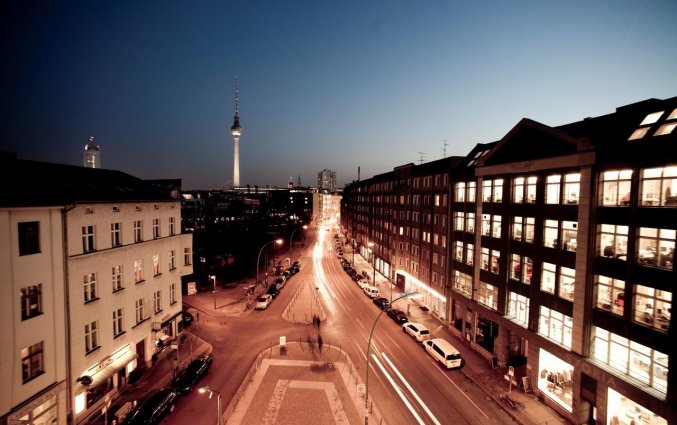 Uitzicht vanaf terras van Hotel AMANO in Berlijn