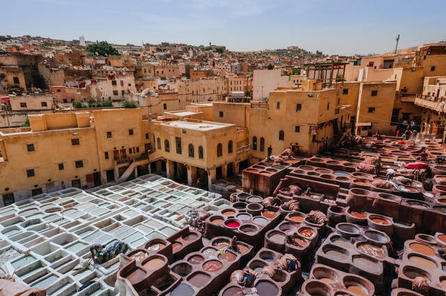 De Chouara-leerlooierijen in Fes