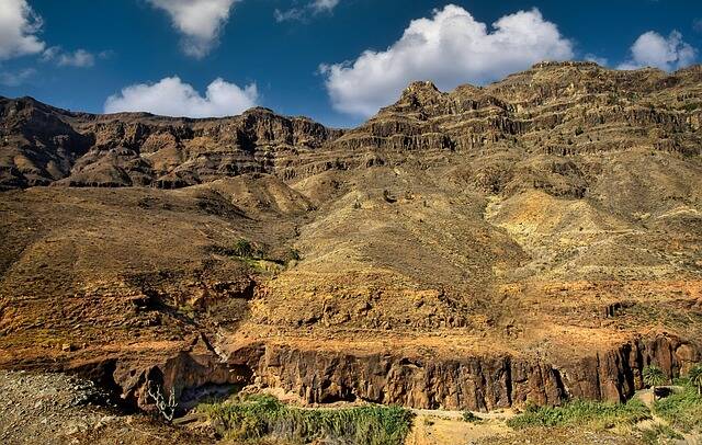 Wandelpad met uitzicht over de caldera