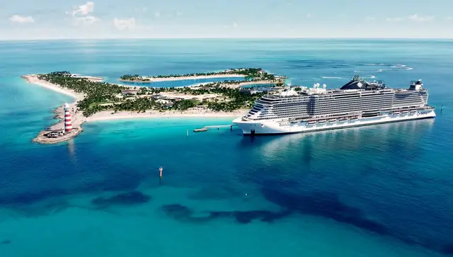 MSC-schip aangemeerd bij Ocean Cay