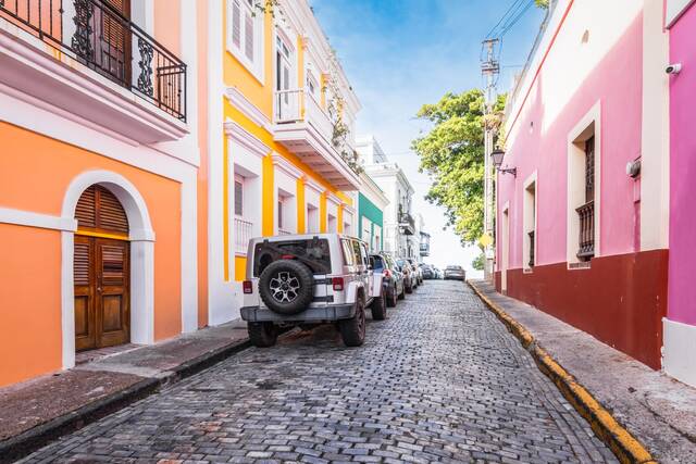 Gekleurde straat in Viejo San Juan