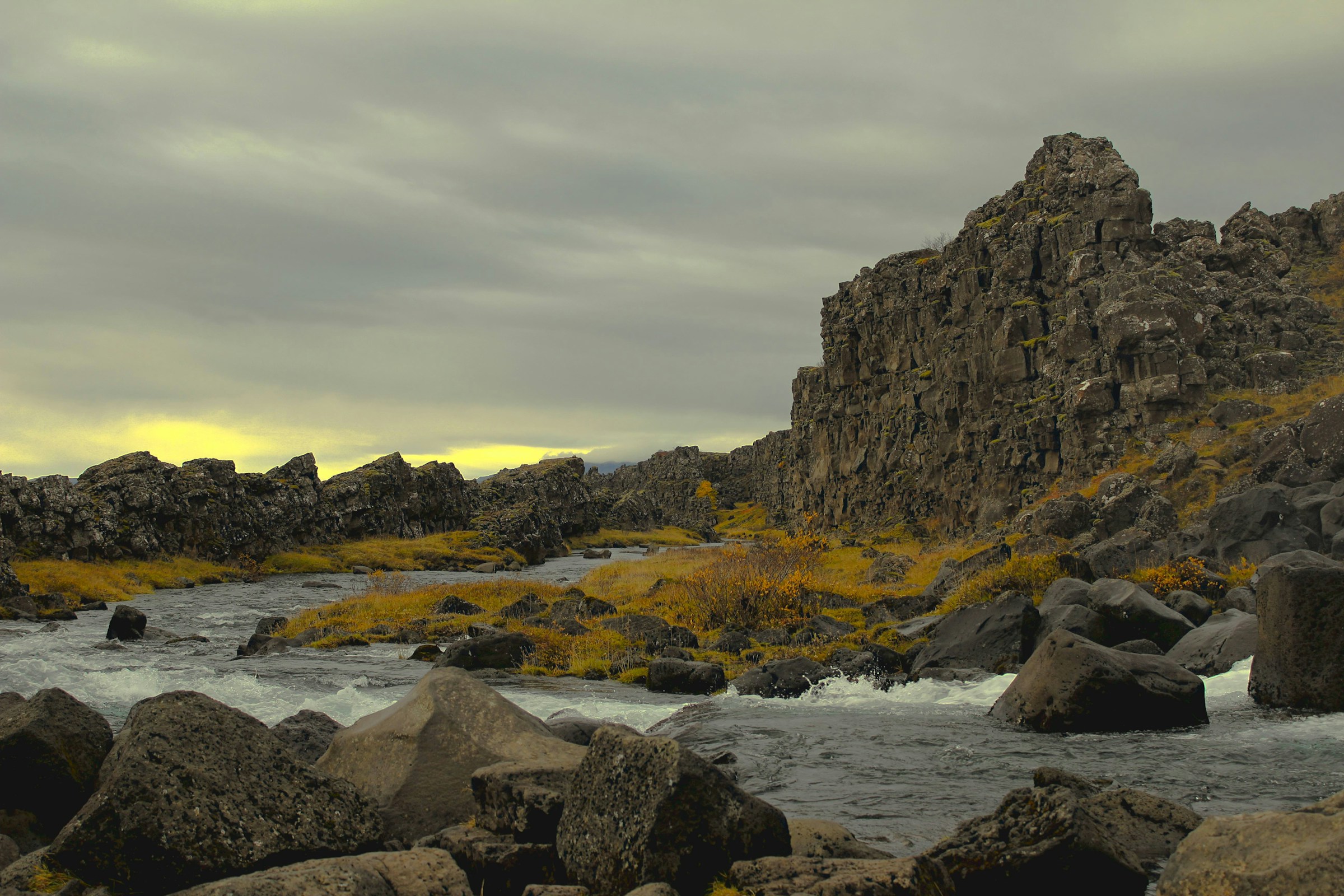 &THORN;ingvellir National Park met continentale spleet