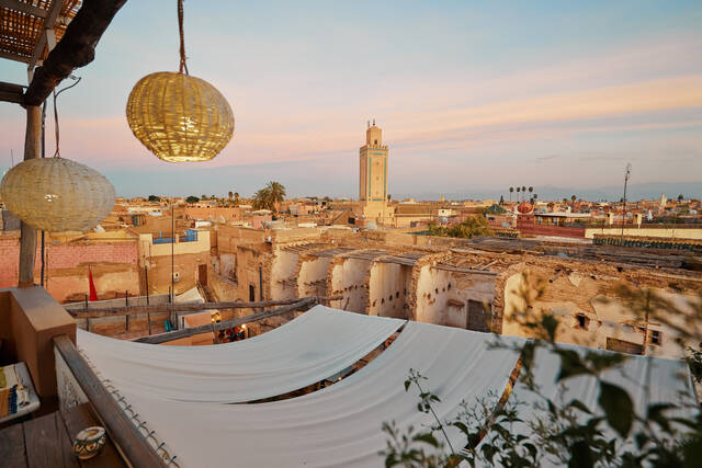 Uitzicht over de oude stad van Marrakech