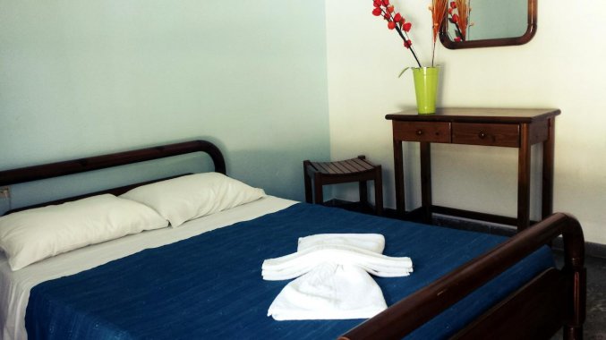 Tweepersoonsbed van appartement van Appartementen Corifo Village Corfu