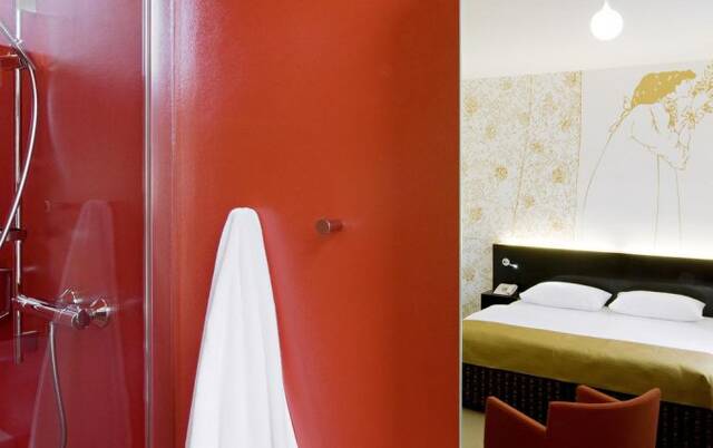 Badkamer van een tweepersoonskamer van Boutique Hotel Alma in Wenen