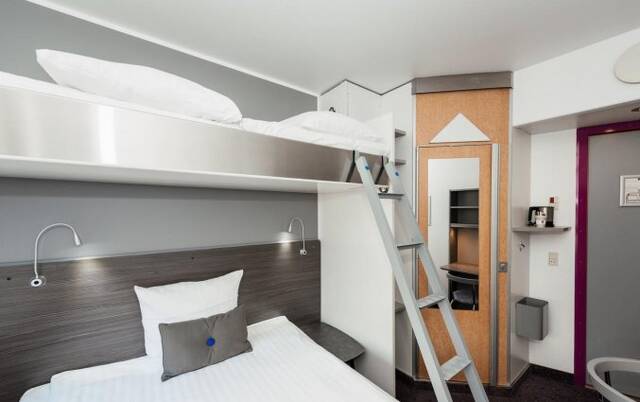 Tweepersoonskamer van hotel Cabinn City Kopenhagen