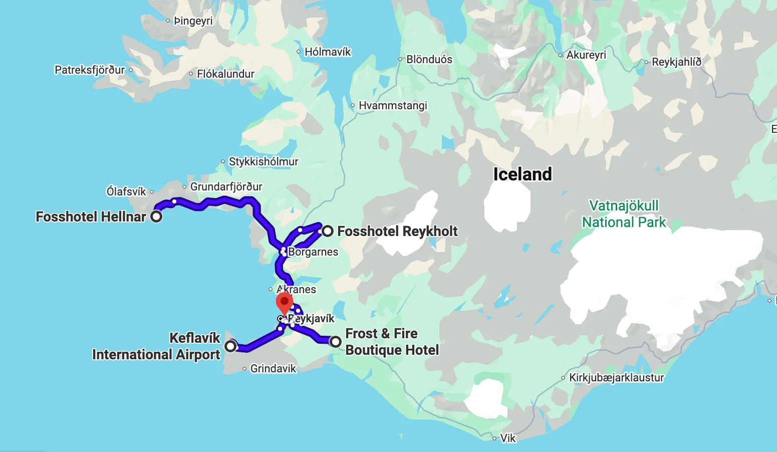 Route rondreis west en zuid ijsland