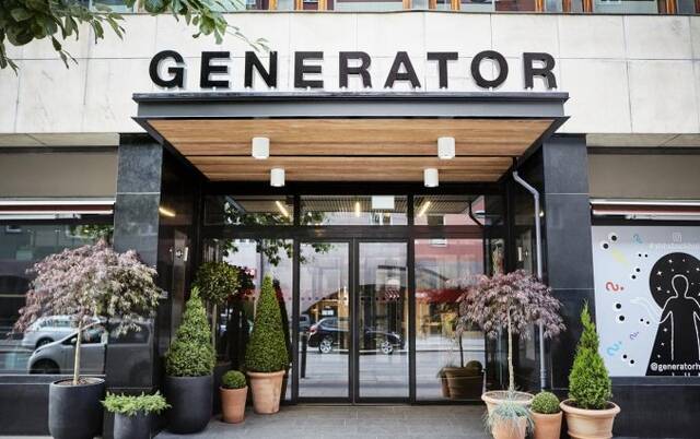 Entree van Hostel Generator in Stockholm