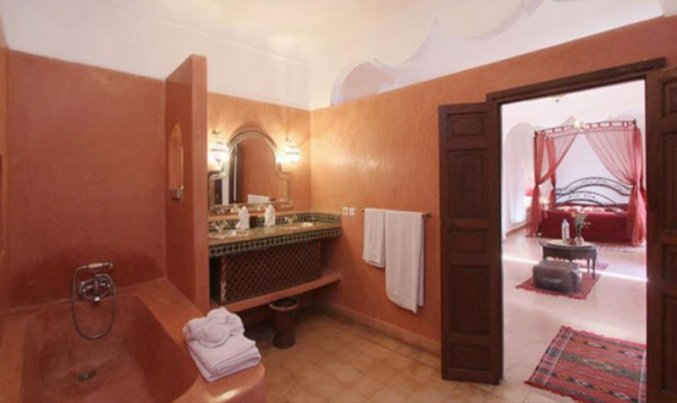 Badkamer van Riad Sidi Ayoub in Marrakech