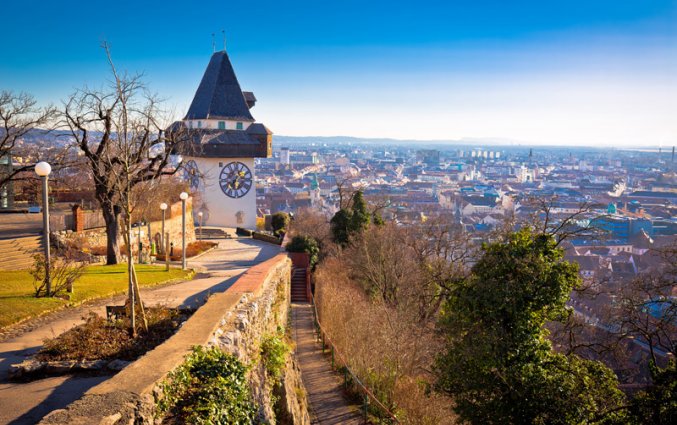 Graz - Uhrturm mijlpaal