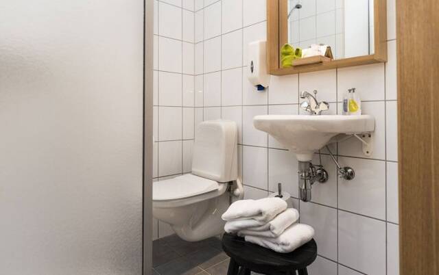 Badkamer van een tweepersoonskamer van Hotel 22 Hill in Reykjavik - IJsland