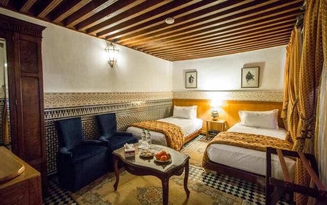 Tweepersoonskamer van Riad Myra in Fez