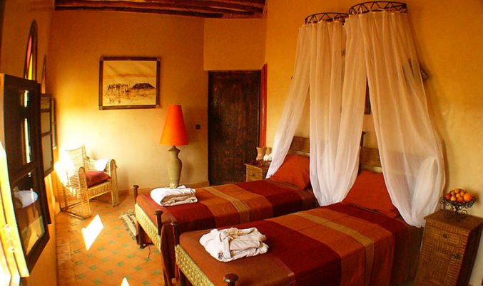 Tweepersoonskamer van Hotel Kasbah Le Mirage in Marrakech