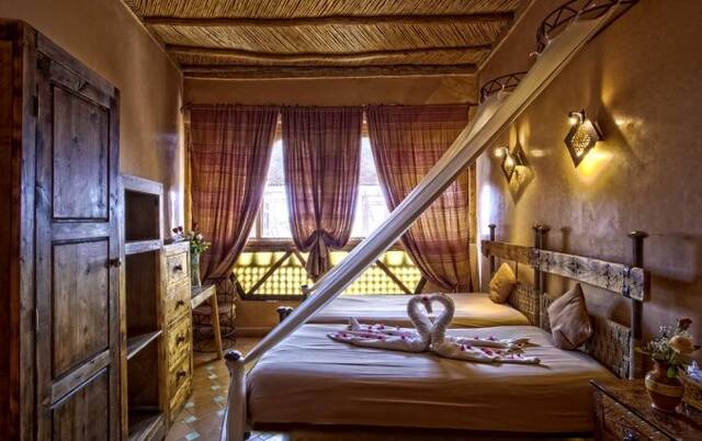 Tweepersoonskamer van Hotel Kasbah Le Mirage in Marrakech