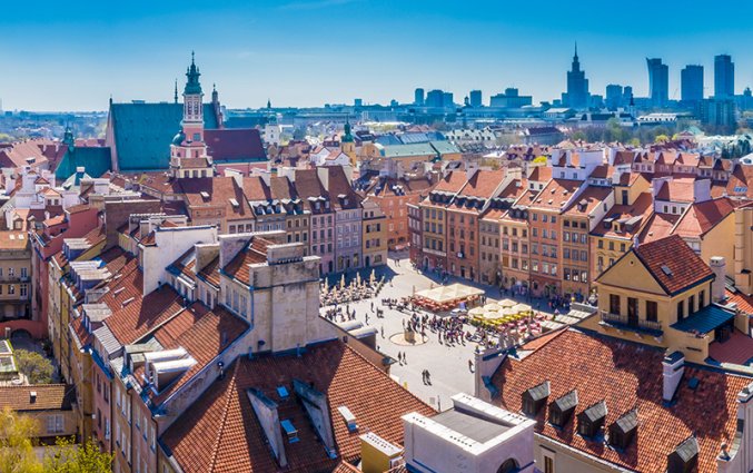 Warschau - Uitzicht Marktplein