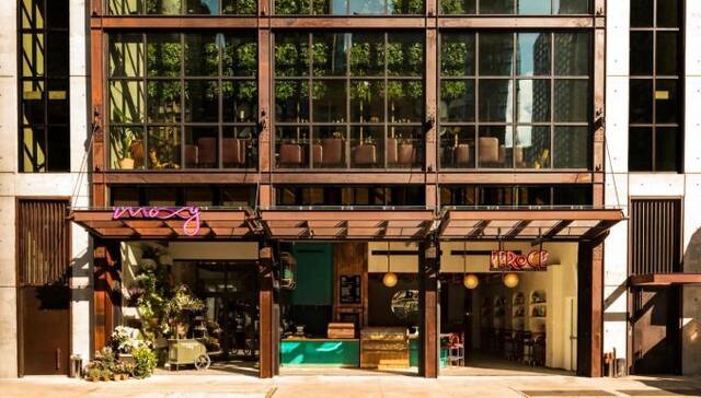 Voorkant van hotel Moxy NYC Chelsea