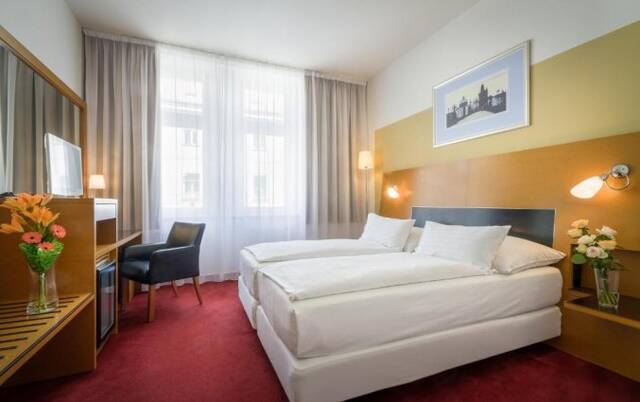 Tweepersoonskamer van hotel Theatrino Praag