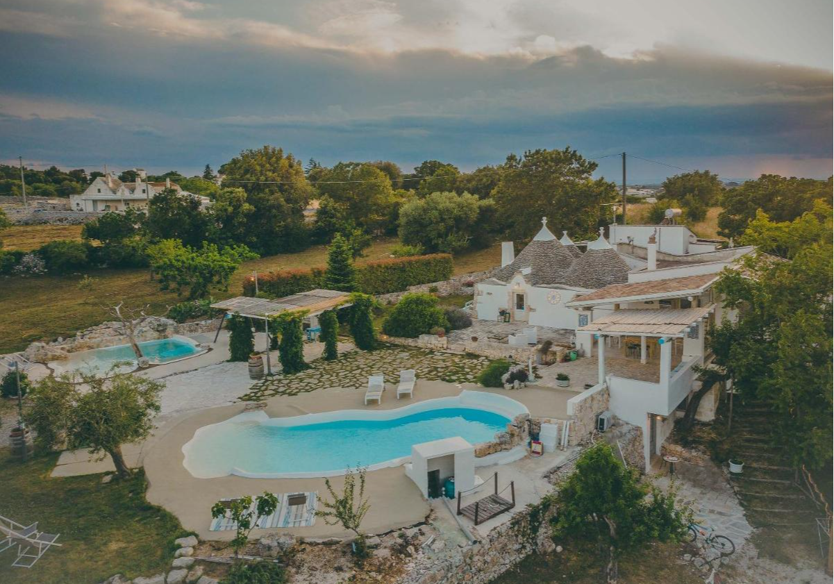 Bovenaanzicht van Bed and Breakfast Trulli Terra Magica in Puglia