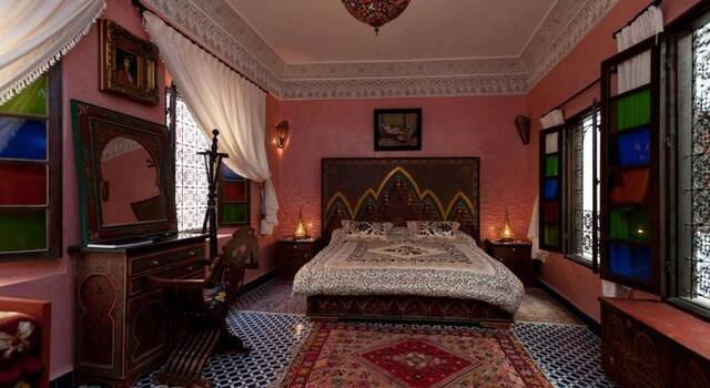tweepersoonskamer van Riad Dar Guennoun Fez