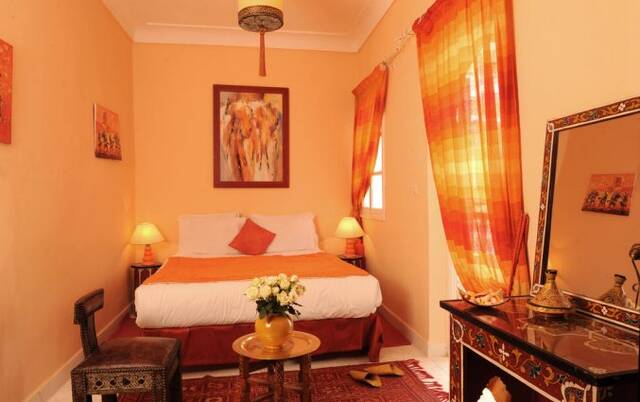 Tweepersoonskamer van Riad Shaden in Marrakech