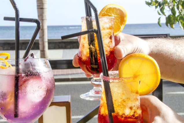 Drankje bij Hotel Diamar op Lanzarote