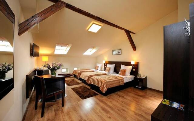 Tweepersoonskamer van Hotel Spatz in Krakau