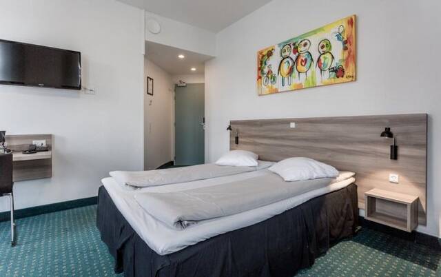 Tweepersoonskamer van hotel Copenhagen Star in Kopenhagen