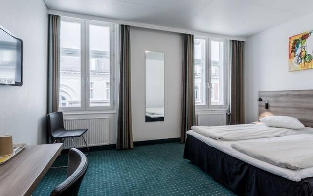 Tweepersoonskamer van hotel Copenhagen Star in Kopenhagen
